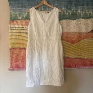 White structured linen rayon blend sleeveless Antonio Melani Dress Size 14